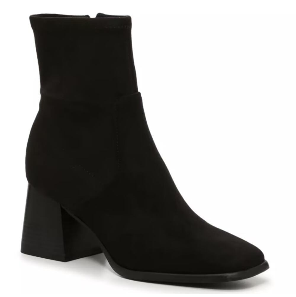 Marc Fisher Women's Black Suede Block Heel Rivers Boots Size 7M
